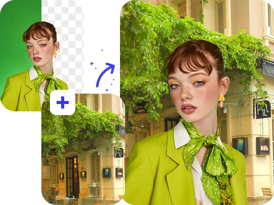 Remove green background and change the background as you like