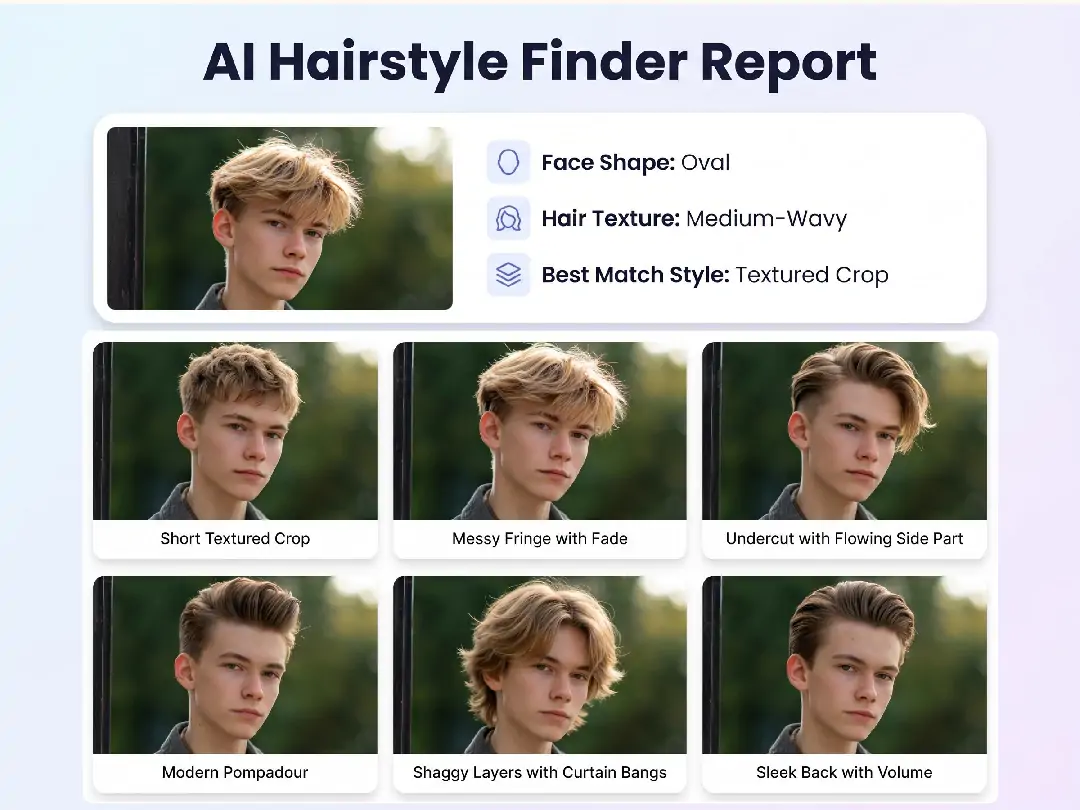 Preview multiple haircut results inside one hairstyle report
