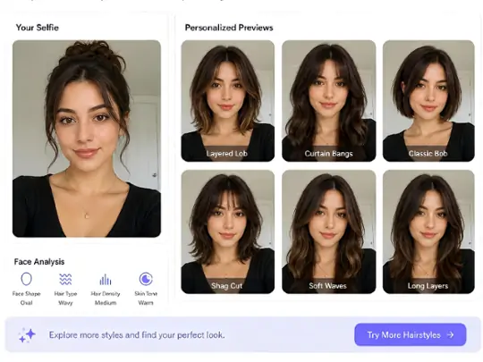 Find the best haircut choice based on your face shape analysis