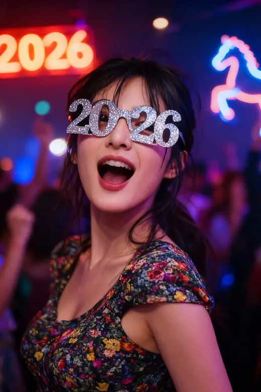 Design new year collage using multiple festive portraits