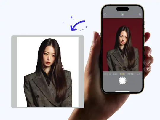 Digital preview of a Hong Kong passport photo showing instant review before download