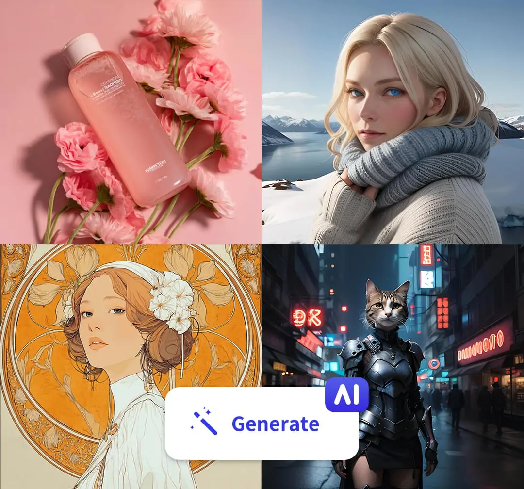 AI image generator that supports generating many types of images