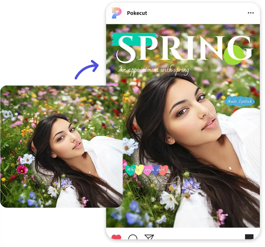 Add stickers and text to photos and easily share them on social media
