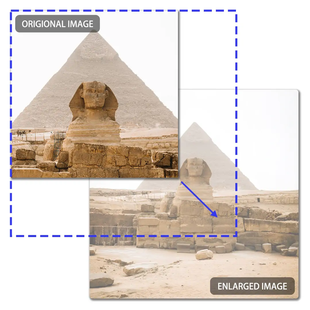 An enlarged photo of pyramid after using Pokecut's image enlarger