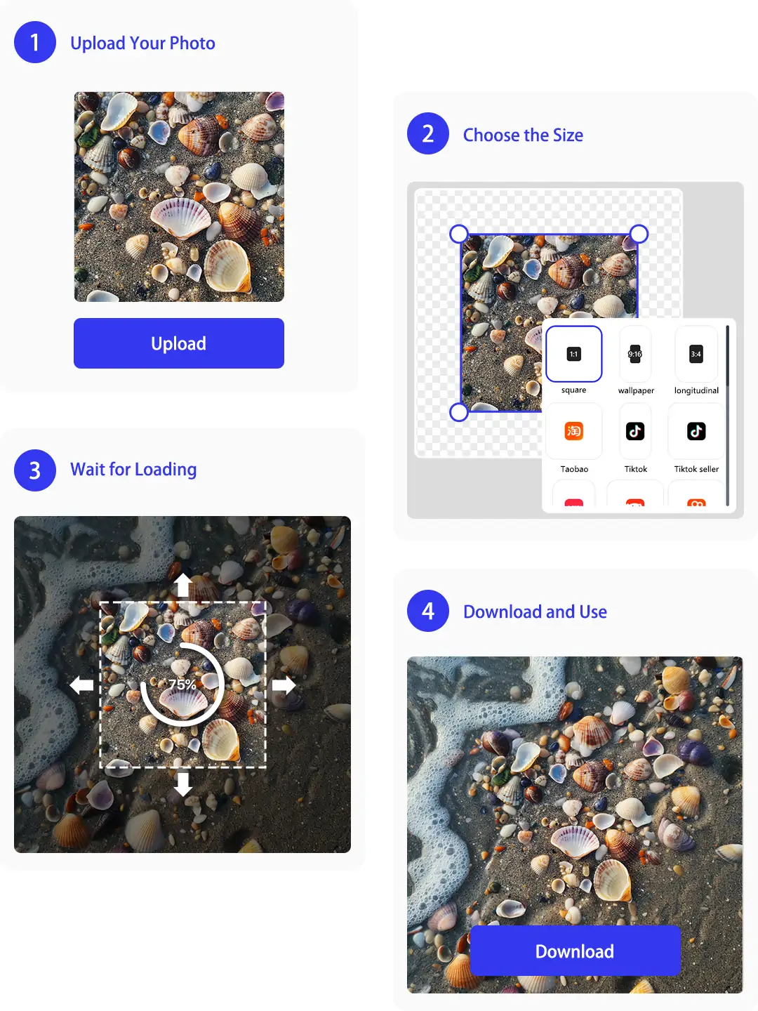 The process of enlarging an image with Pokecut