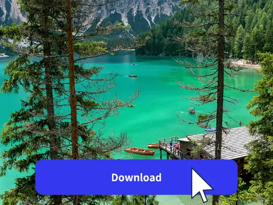 Photo editing interface with preview and download options for high-quality enhanced images