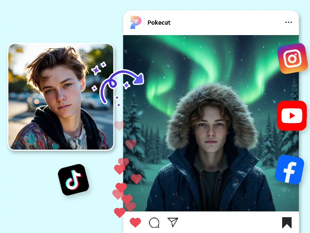 Create shareable social photo effects from one image