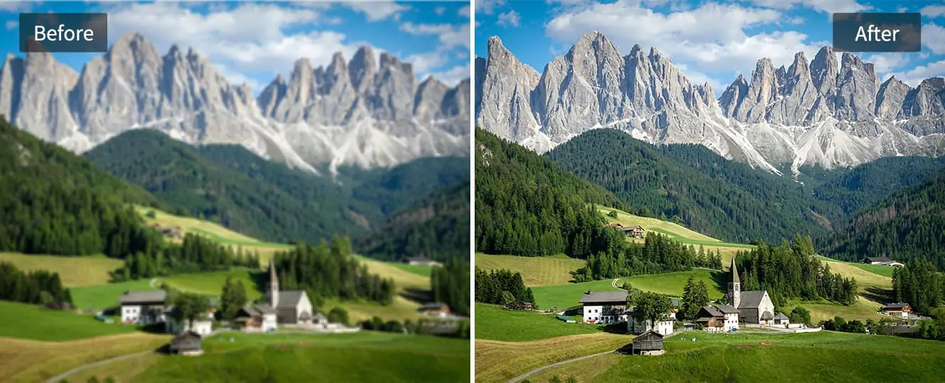 AI image upscaler for improving landscape photo quality