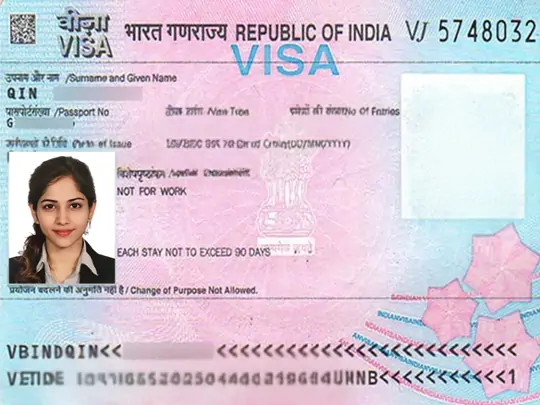 AI-adapted Indian passport photo with official size and compliant white background for professional applications.