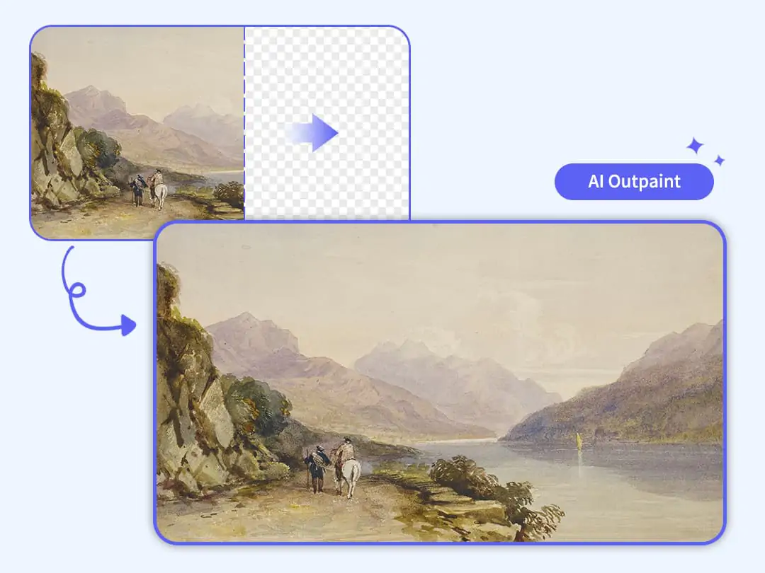 Create AI outpaint of AI drawings with just one click