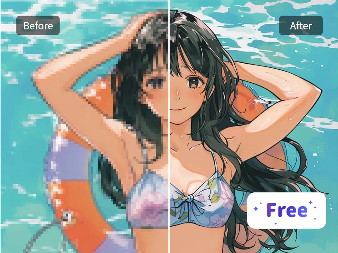 Remove pixels from anime image for free