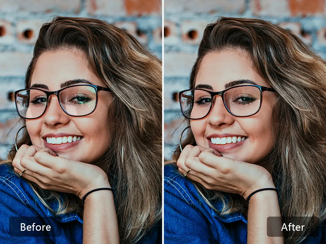 Remove reflection from glasses, and keep the picture high-definition and natural