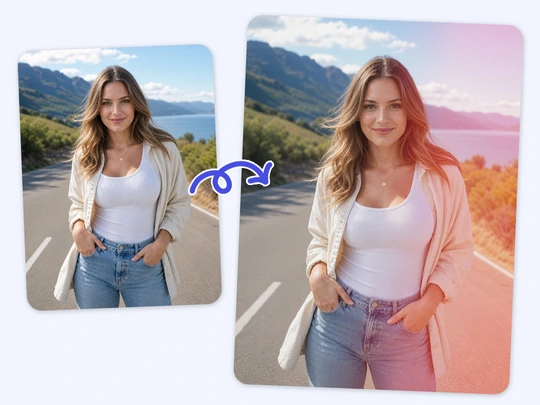 Enhance daily portraits with a soft film light leak