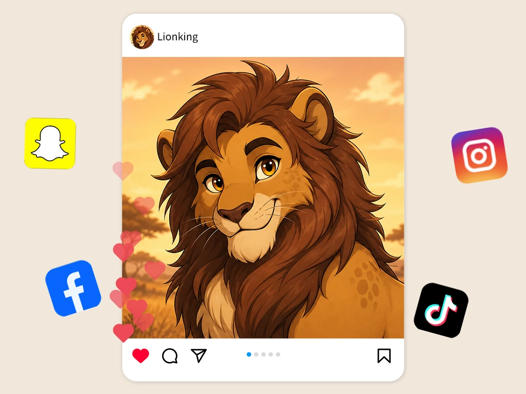 Create and share Lion King OC artwork online with Pokecut