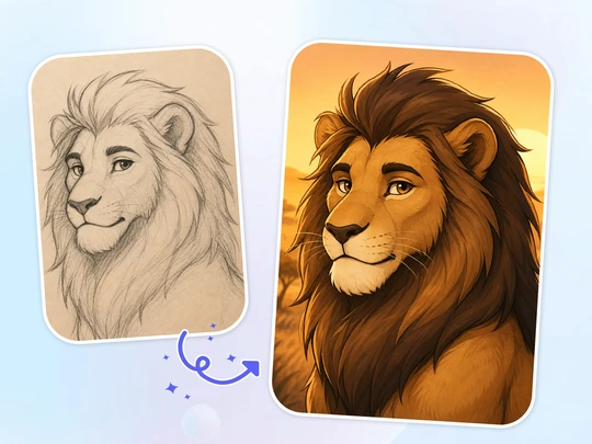 Create original Lion King character art with clear visual identity