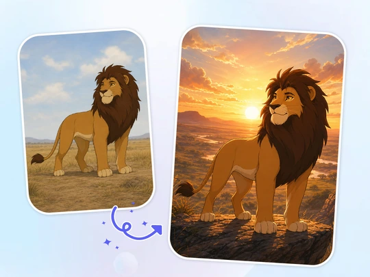 Place your Lion King OC in a story scene with a clear setting