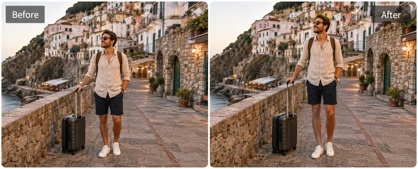 Make your travel photo look taller