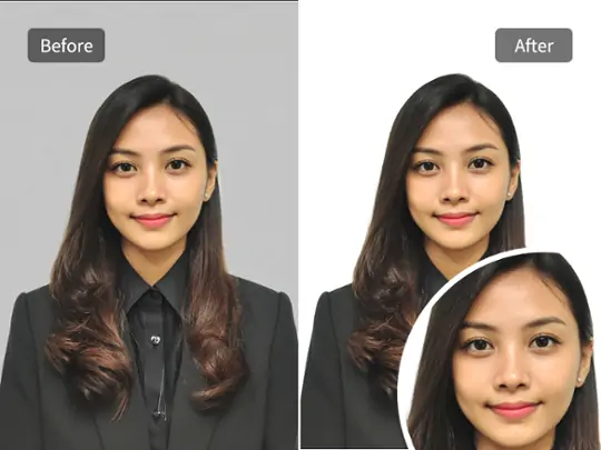 High-resolution biometric Singapore passport photo with sharp facial details and clear white background.