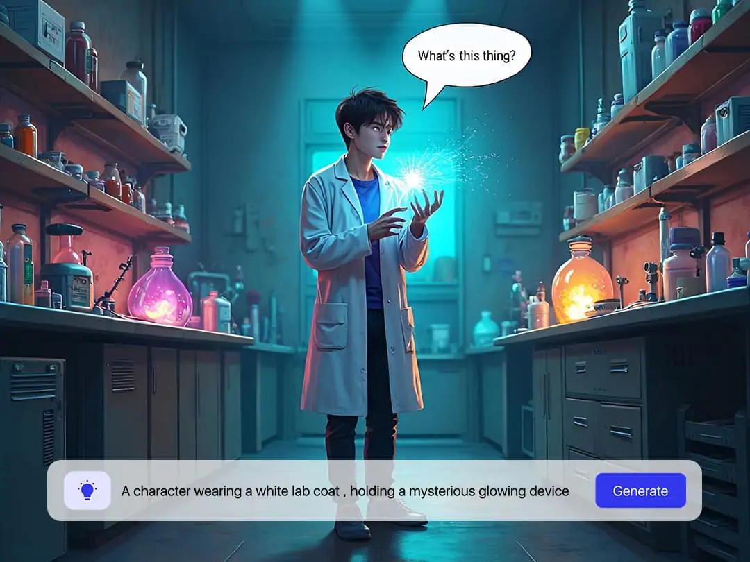 Use Pokecut's Manga AI generator to generate personalized characters