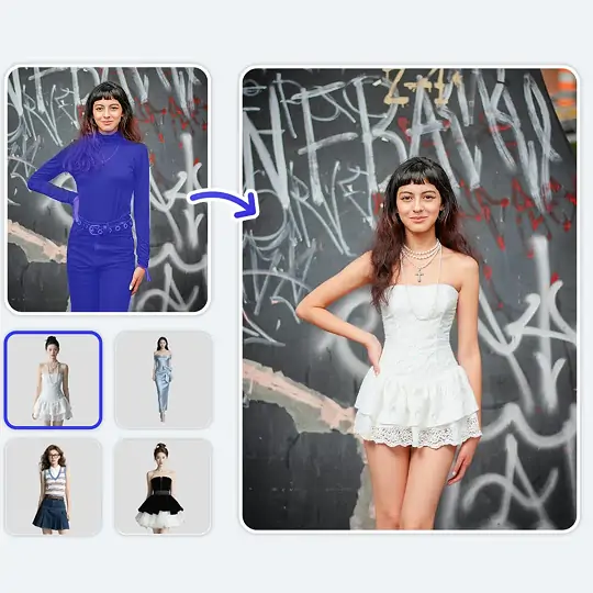 change dress ai online free x-design AI Clothes Changer Online