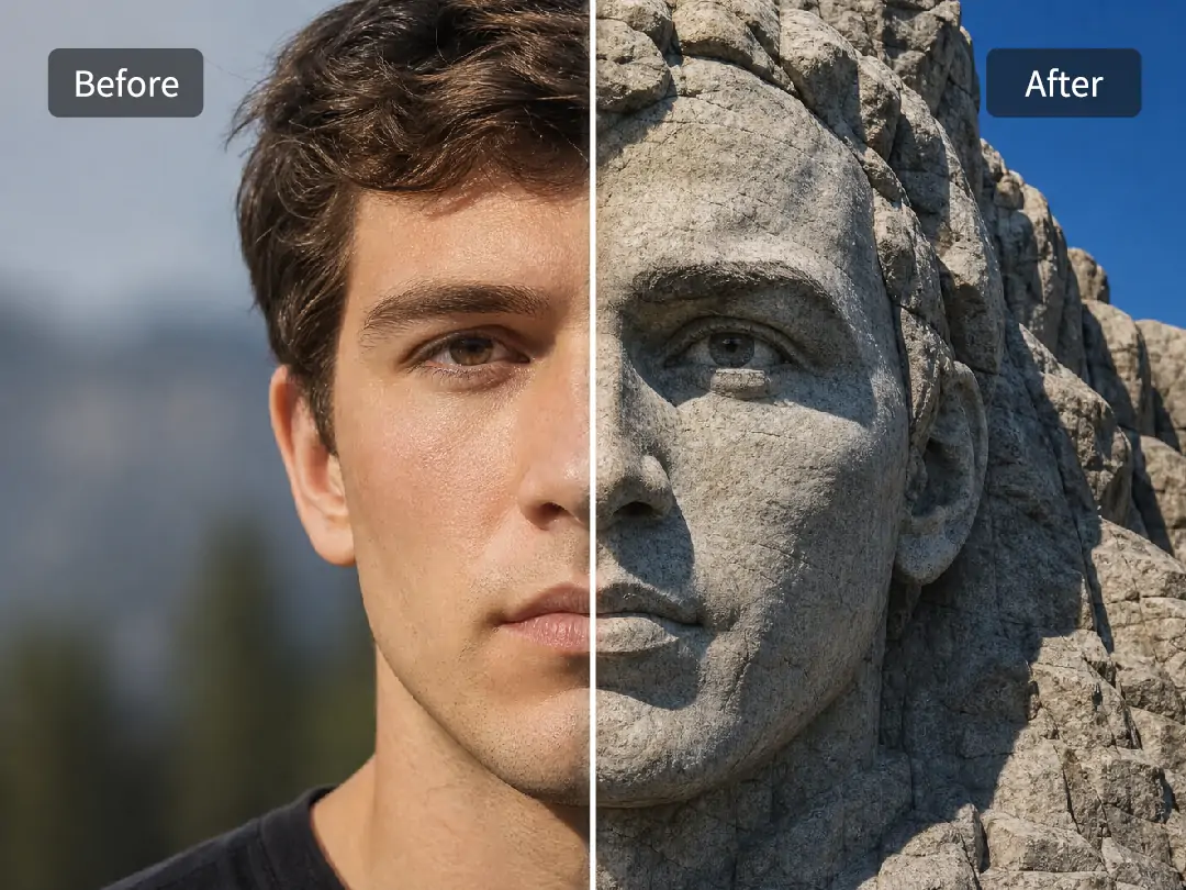 Turn your photo into a monument with realistic stone texture