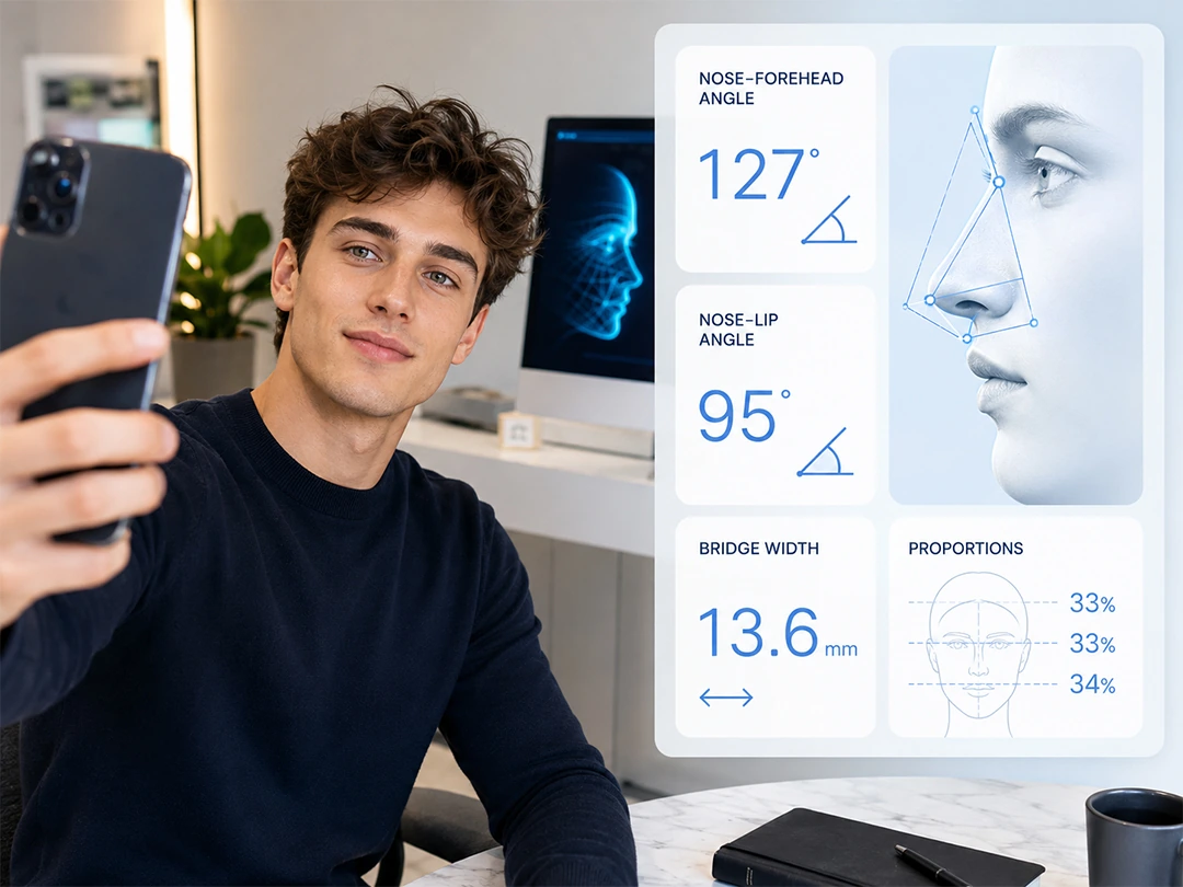 Nose angle report for consultation preparation