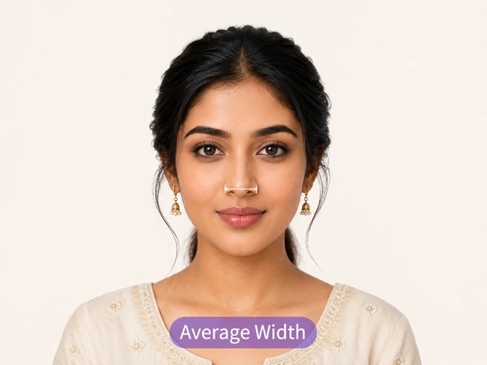 Narrow nose width example in a face analysis card