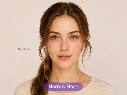 Broad nose width example in a face analysis card