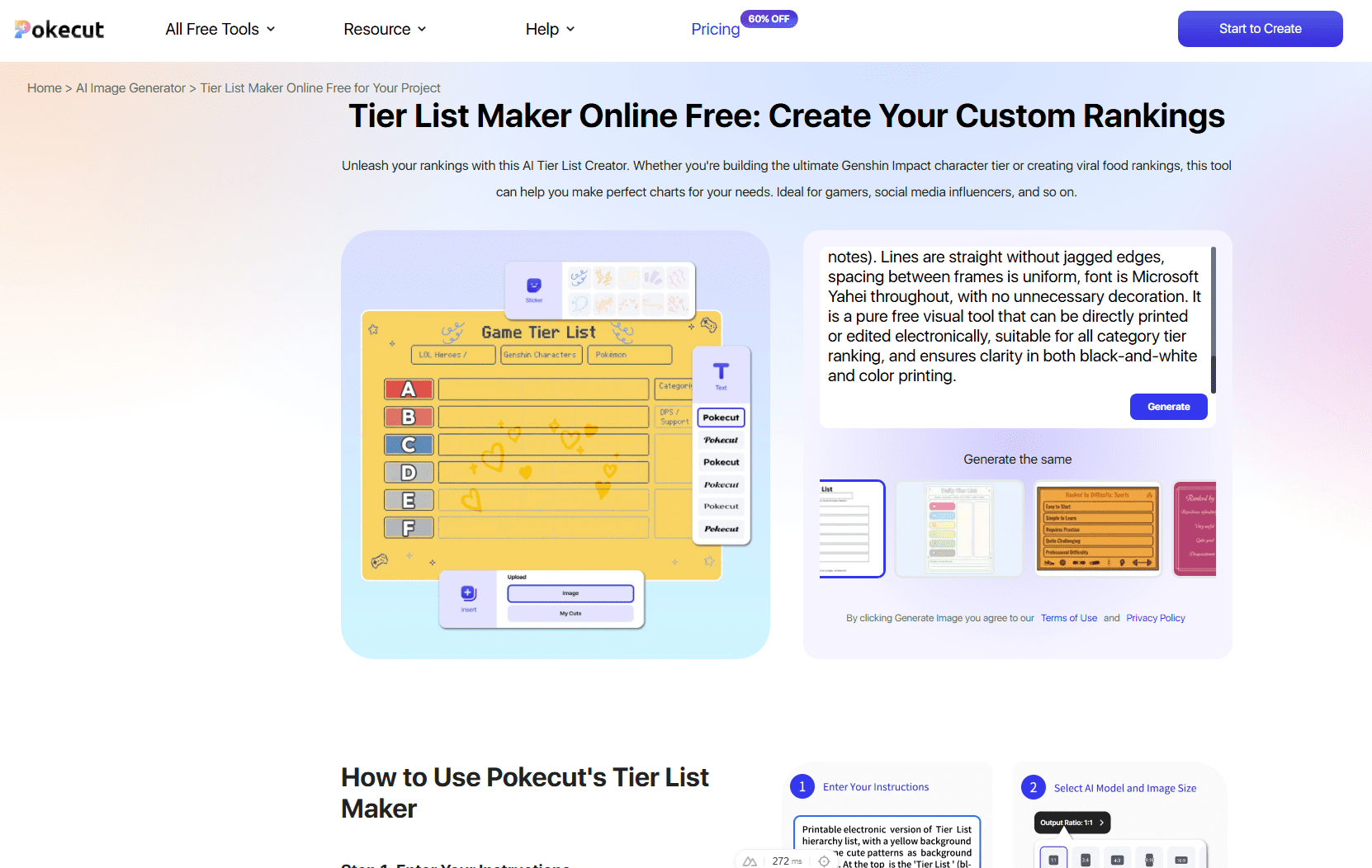 Tier List Maker Online Free for Your Project | Pokecut