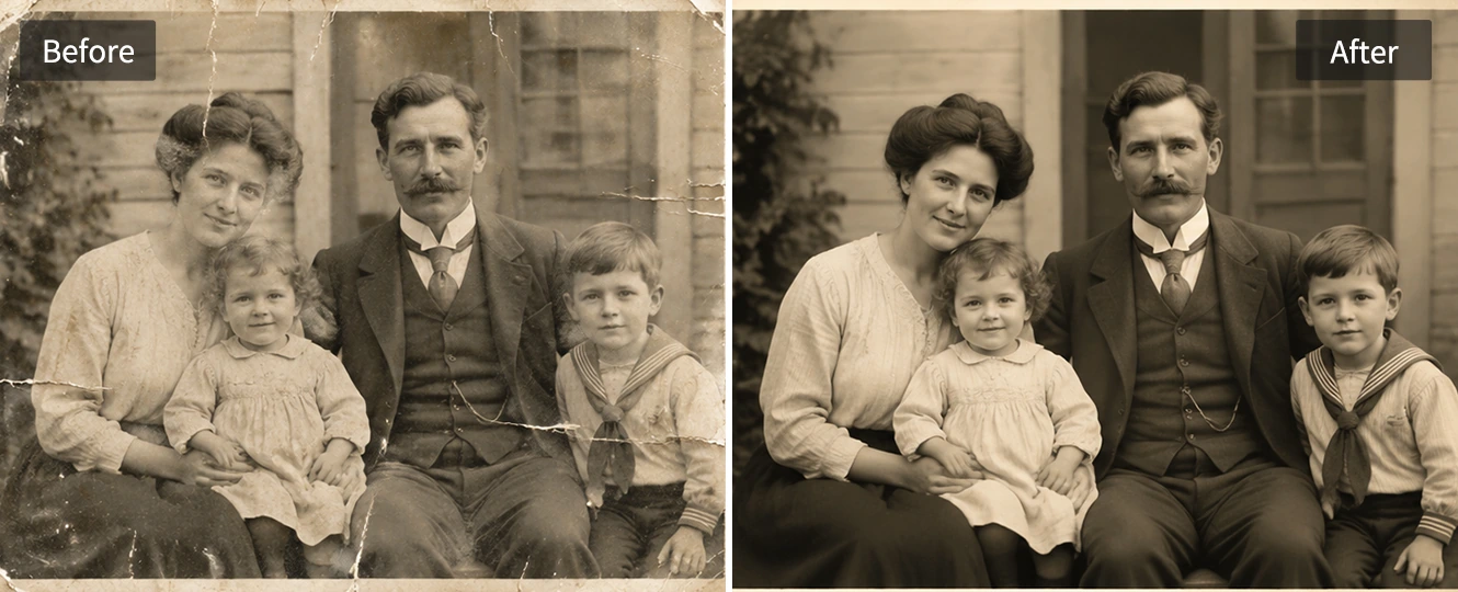 Restore family album photos for digital archiving