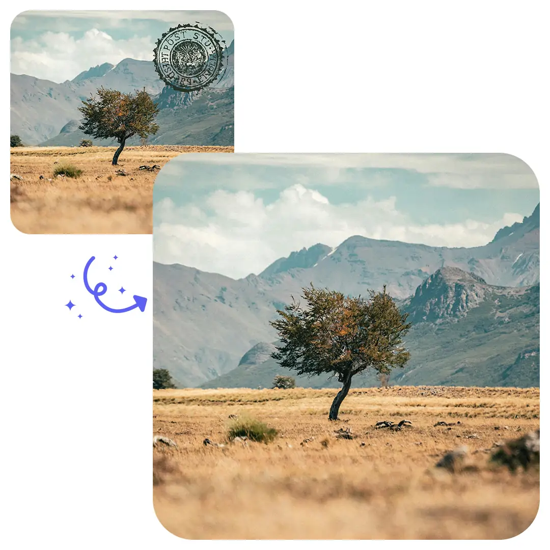 Remove overlays from landscape photos online