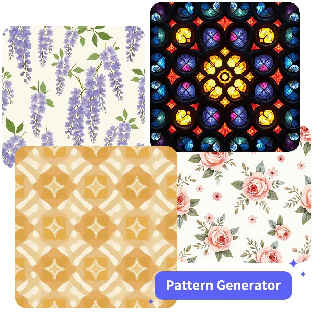Different styles of patterns are created by Pokecut's pattern generator