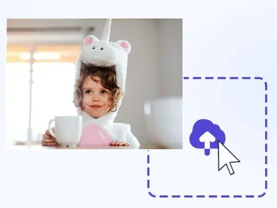 Photo upload interface with border editor and various picture border design previews