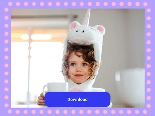 Image download interface after editing with creative photo borders and photo border online tool