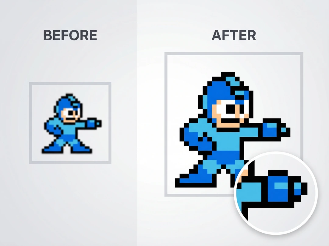 Compare sharper edges after a pixel art resize