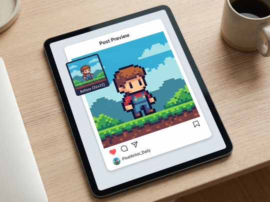 Prepare pixel art for clearer social media posts