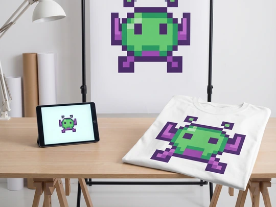 Resize pixel art for clean merch printing