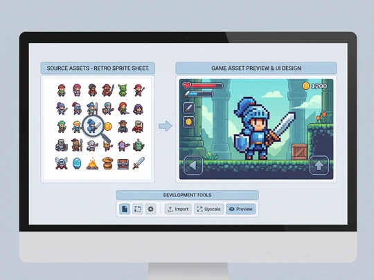 Use larger pixel sprites in a game layout