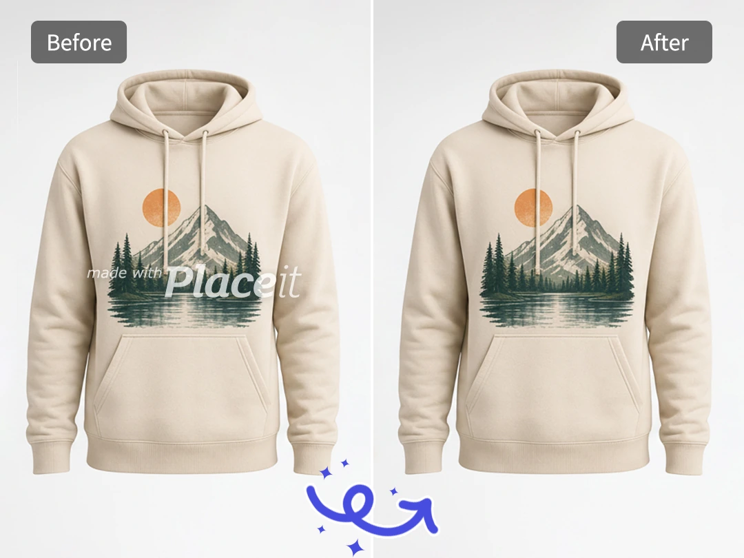 Remove Placeit grid watermarks from a product image