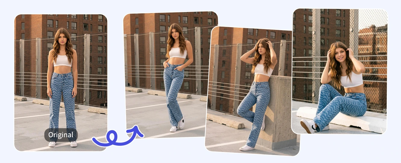 Confident fashion model posing for a lookbook