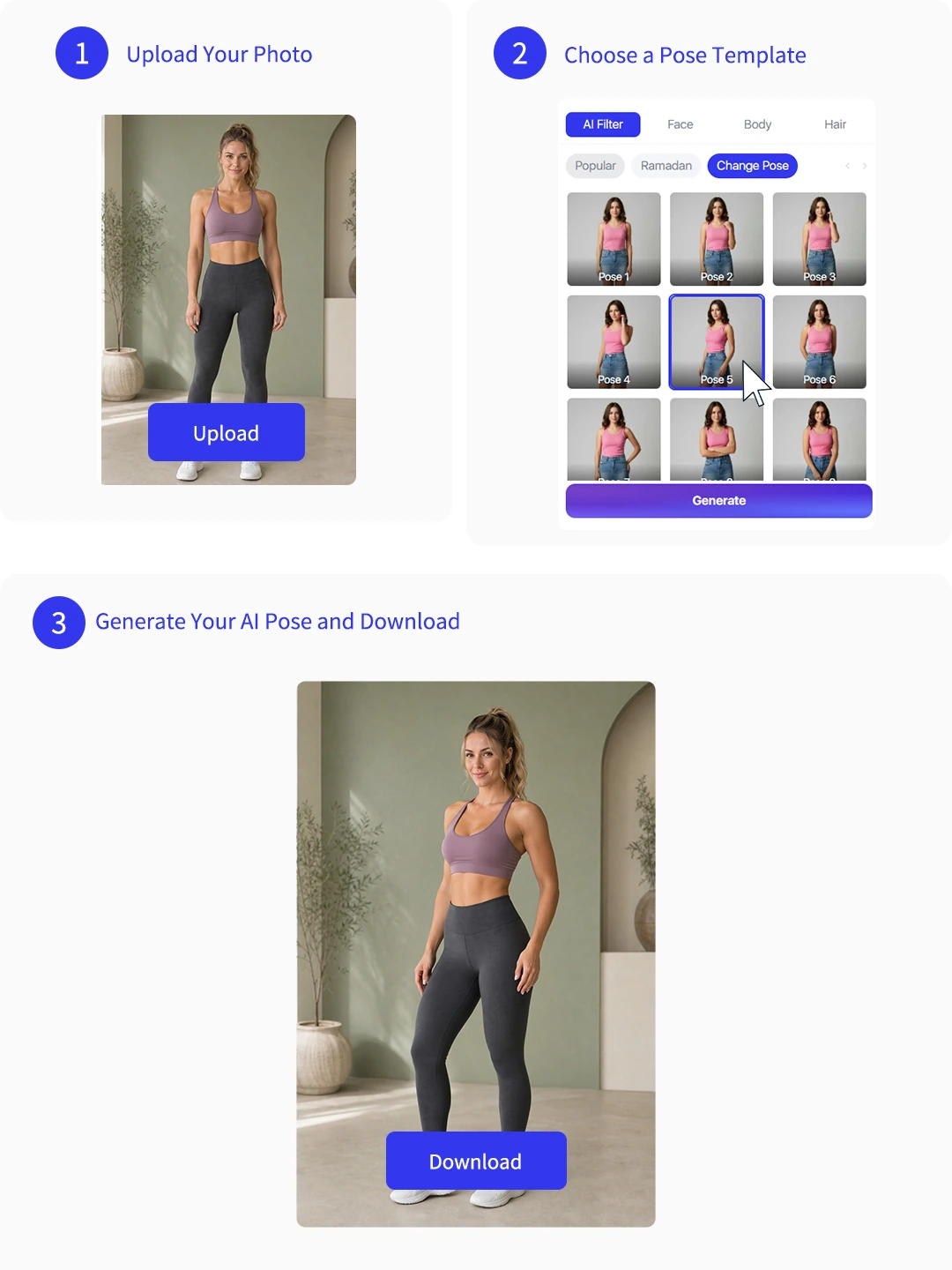 Steps to use Pokecut to change a pose in photo
