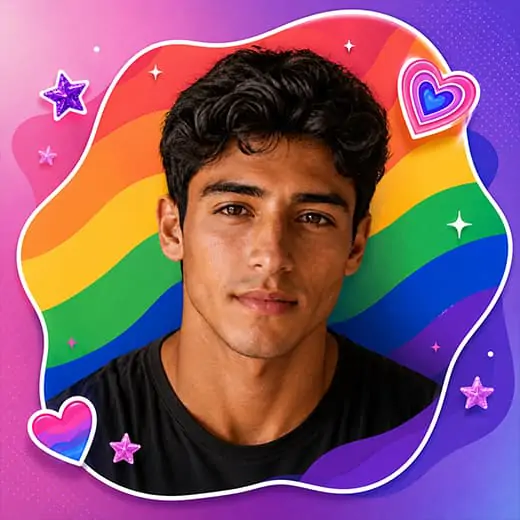Profile picture with a pride flag PFP design