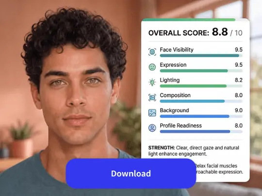 Photo score report with improvement tips and rating result