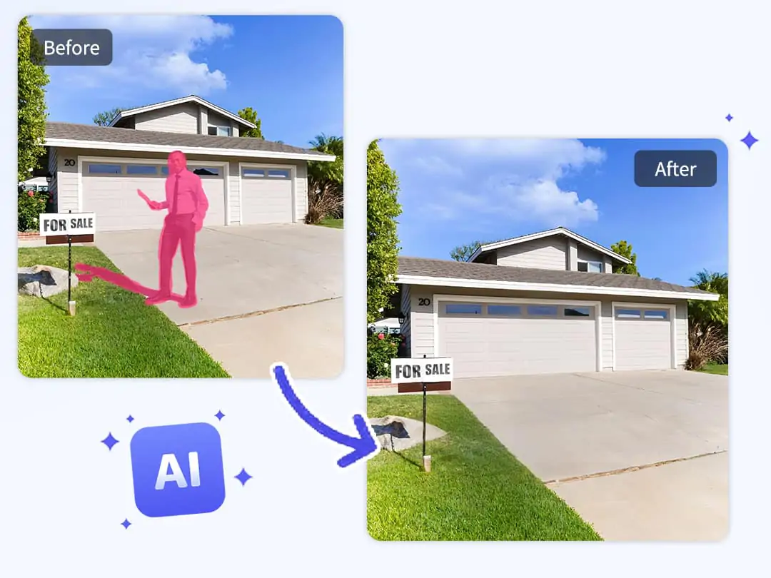 Easily remove unwanted objects from real estate photos