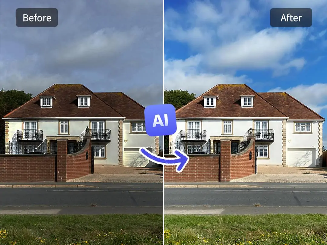 Create bright and vibrant real estate photos with one click