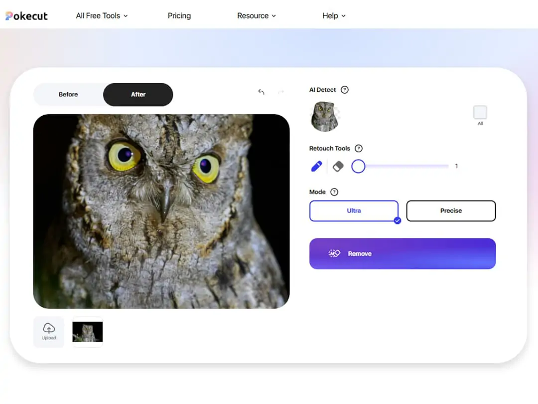 Use Pokecut's red eye editing tool to correct red eye in photos easily