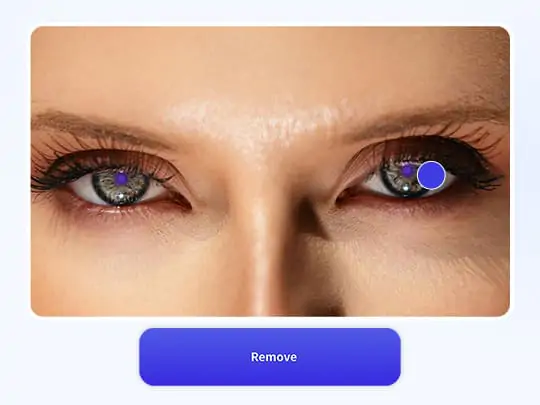 Paint the red eye area in the eyes and click the Remove button.