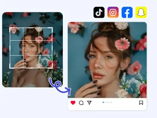 Ajusta fotos al tamaño requerido de las redes sociales.