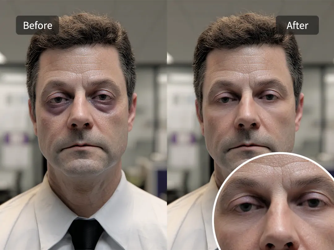 Use Pokecut to get rid of eye bags with precision
