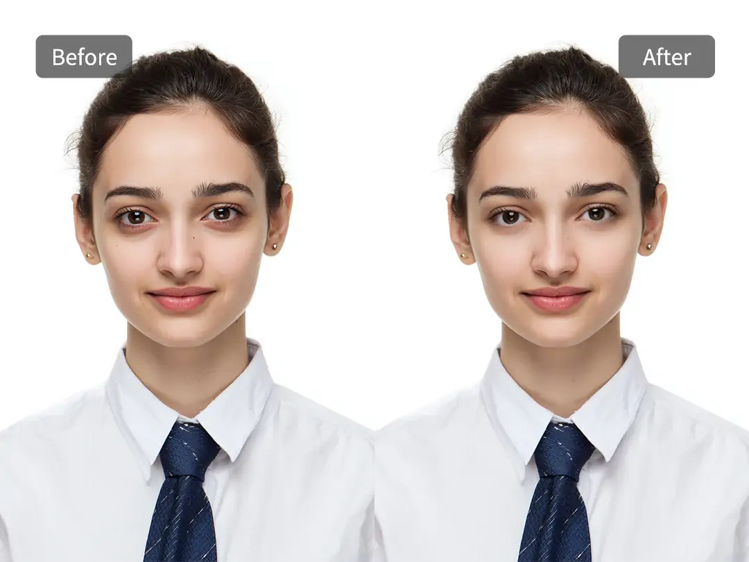Use Pokecut's best dark circles and eye bag remover photo editor in ID photos